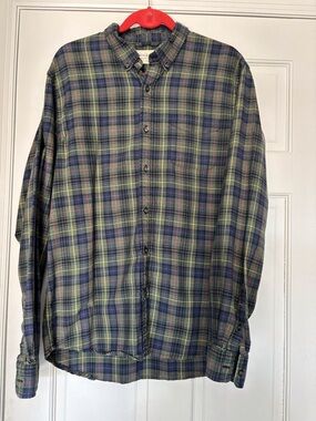 Denim & Supply Men's Green Plaid Button-Down Shirt Large